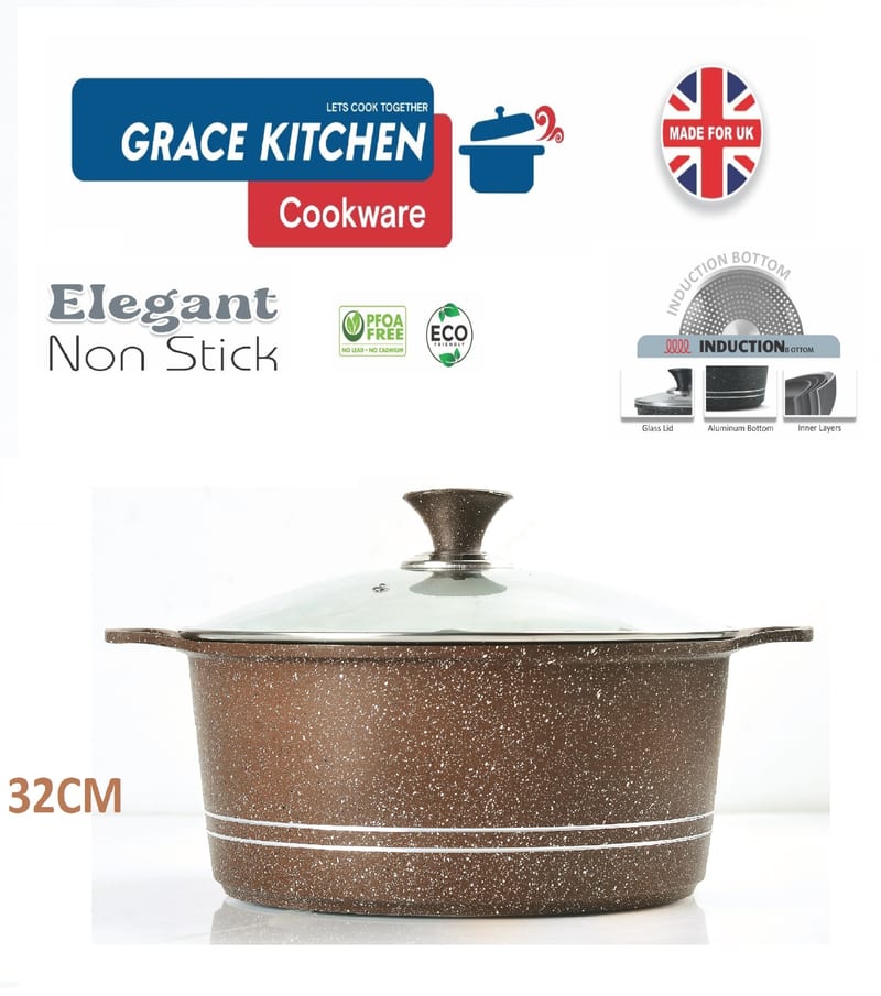 Ceramic Die-Cast Casserole Stockpot 32CM (INDUCTION) COPPER