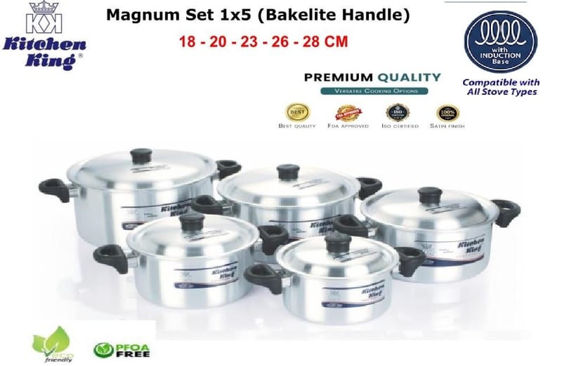 KK Magnum Casserole Set 10 PCS 7x11 (18,20,23,26,28 CM) (INDUCTION)
