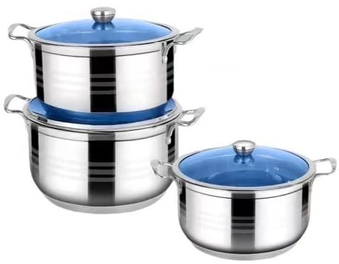 6Pcs Stainless Steel SET 34-36-38CM (INDUCTION)